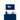 Navy blue pinboard with notes above a navy locker, white basket and striped pitcher