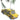 Yellow felt NYC taxi ornament with checkered stripe and taxi roof sign hanging from a pine branch