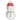 TAG snowman 2-part server in white earthenware with a red knit hat, rosy cheeks, orange nose and black buttons