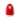 Red mini electric kettle, front view with chrome spout and base
