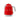 Red Smeg mini kettle with chrome handle, side view on white