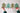 Hands holding up the Christmas Trees concertina garland of four patterned green trees