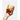 Hand holding one amber Kitty glass