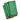 Four bright green TAG cotton napkins with red hems, folded and tied with twine
