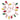 Wool felt garland of red, pink, yellow and green light bulb shapes on a red cord