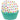 Polka dot cupcake liner set upside down into a solid teal liner