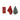 Creative Co-op cotton napkins with embroidered pinecones in red and green, one set tied with jute