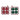 Creative Co-op scalloped pot holder shown on both sides, red buffalo check and green buffalo check