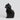 Black faceted Kisa cat candle from the side