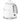 White Smeg mini kettle, rear three-quarter view showing the chrome handle and switch
