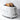 White Smeg toaster with two slices of seeded bread toasting on a marble counter