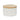 Balvi Salt XL white ceramic salt cellar with the bamboo lid closed