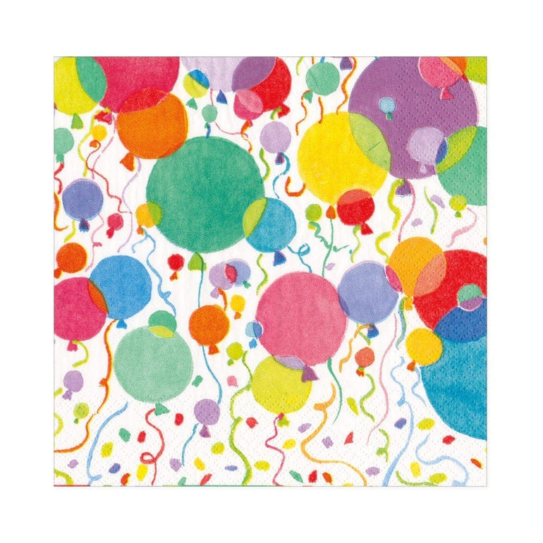 Balloons & Confetti Paper Napkins in White