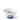 White Miya rice bowl with blue cat faces around the inside rim