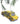 Yellow felt NYC taxi ornament with checkered stripe and taxi roof sign hanging from a pine branch