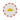 Round white Balvi plate with an embossed yellow croissant and red striped rim