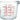 Glass measuring cup red print detail