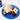 Creative Converting Cobalt Blue Paper Plate with sandwich and fruit lifestyle