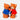 Two DOIY ceramic teddy bear shakers hugging, one in a blue sweater and one in red