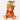 Teddy vase holding small orange and yellow flowers