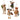 Four TAG barn animal ornaments: a sheep, a cow, a pig and a shaggy brown cow
