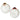 Two white appetizer plates with an elf and a penguin at the top and red dotted rims