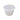 TableCraft stainless steel sauce cup with a translucent white lid on a white background