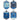 Now Designs dreidel-shaped stoneware dipping dish in blue with metallic foil