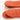Two Paprika Red oven mitts shown from the side, highlighting the curved thumb