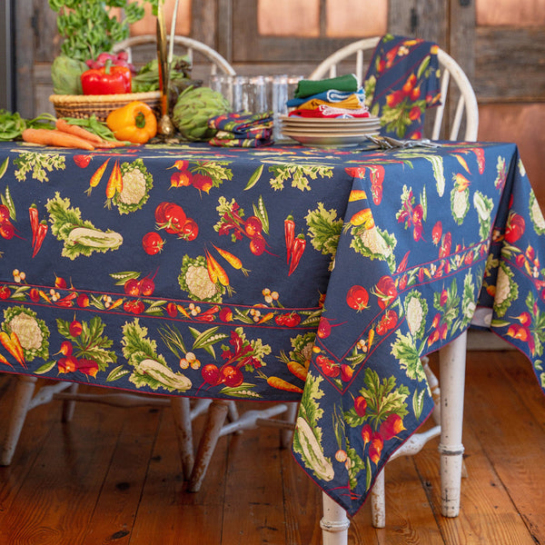April Cornell Farm Fresh Tablecloth, Navy, 36x36