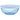 Blue glass bowl with ribbed design on a white background