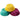 Teal, yellow and fuchsia cupcake liners stacked upside down