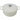 Le Creuset 9-quart round Dutch oven with colorful enameled cast iron exterior and sturdy metal handle.