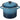 Le Creuset 8-quart stock pot with a colorful enameled exterior and sturdy handles, ideal for large soups and stews.