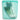 Stasher reusable silicone half-gallon storage bag in aqua with scallions inside for fresh food storage.