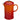 Le Creuset French Press with orange flame-colored ceramic body and stainless steel lid, used for brewing coffee or tea.