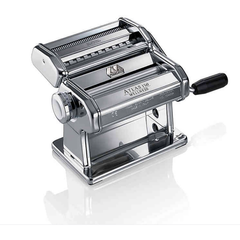 Marcato Atlas 150 stainless steel pasta machine with hand crank and clamp