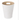 UMBRA Woodrow Can trash can with wooden top and black container for waste disposal.