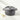 Staub round cocotte in Graphite, lid on, three-quarter view