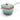 Le Creuset Iron Handle 2.25 Qt sauce pan with black handle and lid, stainless steel interior and vibrant exterior finish.