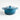 Le Creuset 4.5Qt. round Dutch oven in deep teal with a lid, suitable for versatile cooking and serving.
